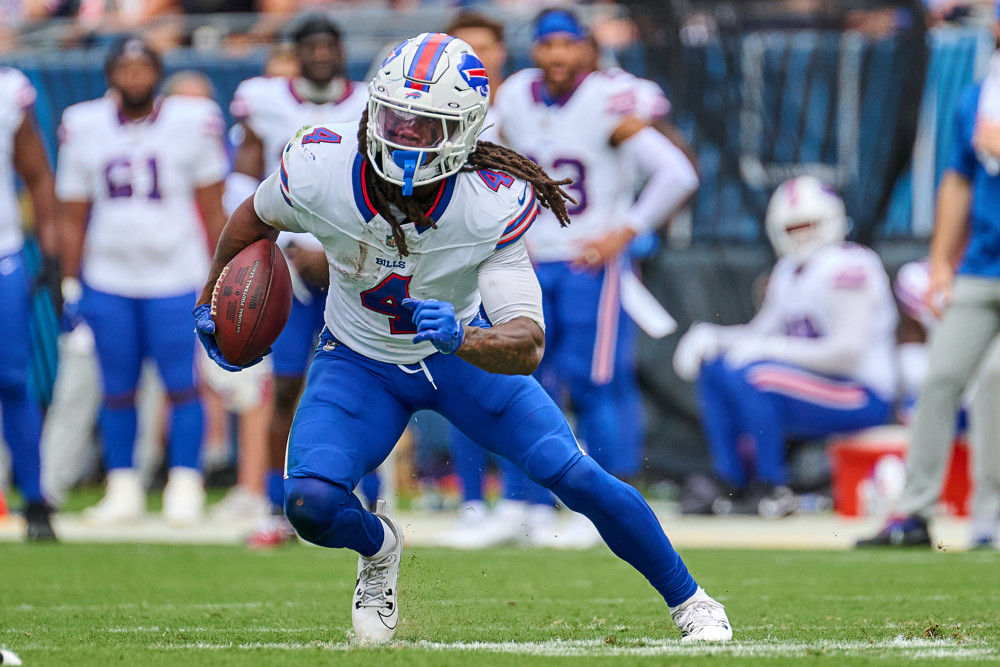 James Cook Startup Mock Draft Dynasty Fantasy Football 12 team PPR SF TE Premium with Rookies for 2025 NFL Season QB RB WR Sleeper
