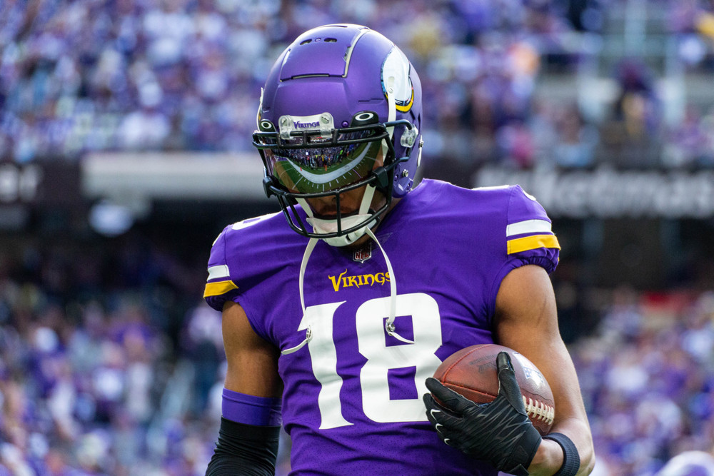 Justin Jefferson Jettas Startup Mock Draft Dynasty Fantasy Football 12 team PPR SF TE Premium with Rookies for 2025 NFL Season QB RB WR Sleeper