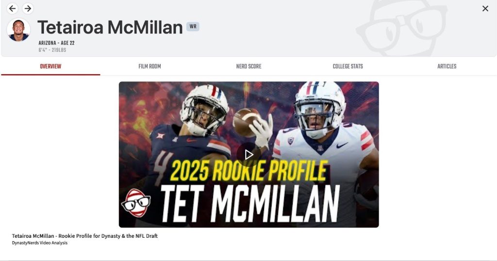 Tetairoa McMillan Rookie Trade Advice WRs Wide Receivers 2025 NFL Post-Draft Rankings Help Players to Know Target Need to add sell buy low fantasy football ff
