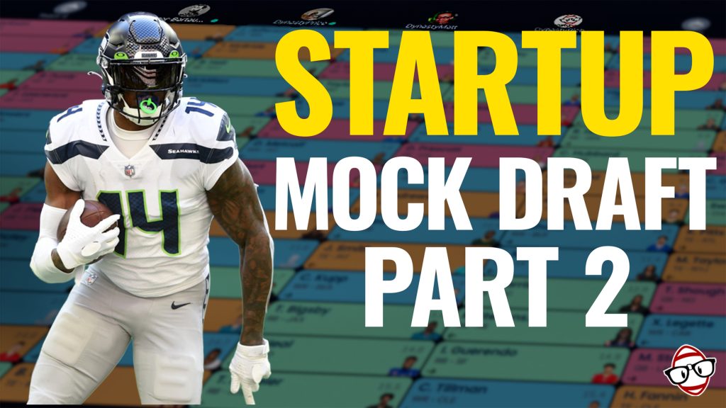 DK Metcalf with Startup Mock Draft on the thumbnail