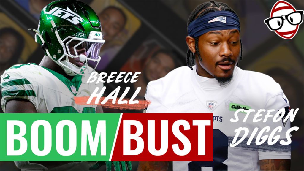 Breece Hall and Stefon Diggs on a dynasty fantasy football podcast thumbnail